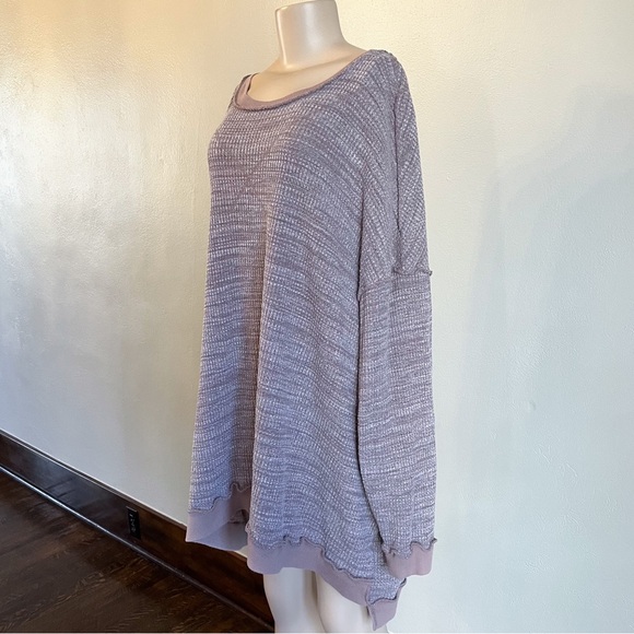 Free People We The Free So Fresh Oversized Slouchy Thermal Chestnut Sz Medium - Picture 3 of 10